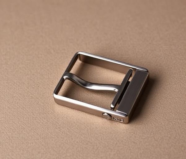 Brushed nickel military style slip-through belt buckle